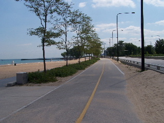 Sandy beaches and Lake Shore Drive
